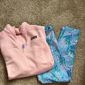 Lilly Pulitzer Blue and Green Patterned Leggings